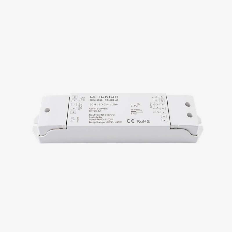 Zonski kontroler za jednobojne, CCT, RGB i RGBW LED trake 12-24V DC