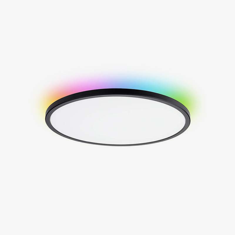 Crna stropna nadgradna okrugla LED svjetiljka 18W pozadinsko RGB osvjetljenje daljinski upravljač